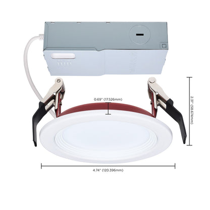 Nuvo Fire Rated 4in 10W LED Downlight | Specialty White/Red Step Baffle | Kitchens & Hallways | 820 Lumens, CCT Selectable, Dimmable | Model S11865R1