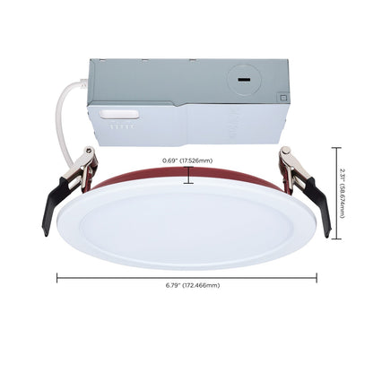 Nuvo Lighting S11866R1 6in Fire-Rated LED Downlight | Flat Lens White Finish | Kitchen & Living Room Recessed | 6.79 x 6.79 x 0.88 in | Model S11866R1