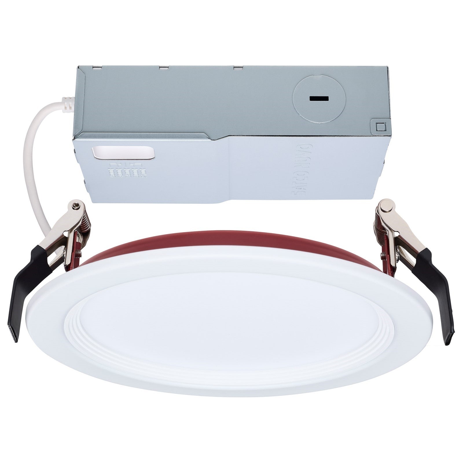 Nuvo Lighting S11867R1 6in Fire-Rated LED Downlight | Step Baffle White Finish | Kitchen & Living Room Recessed | Model S11867R1