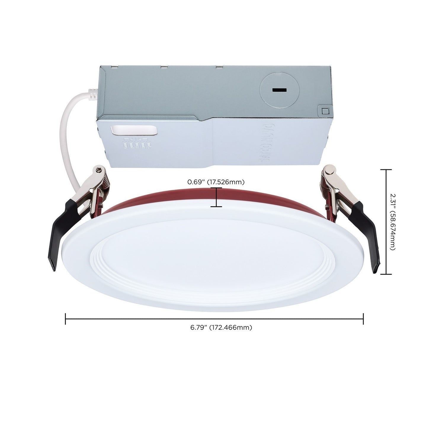 Nuvo Lighting S11867R1 6in Fire-Rated LED Downlight | Step Baffle White Finish | Kitchen & Living Room Recessed | Model S11867R1