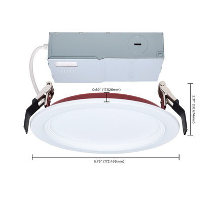 Nuvo Lighting S11867R1 6in Fire-Rated LED Downlight | Step Baffle White Finish | Kitchen & Living Room Recessed | Model S11867R1