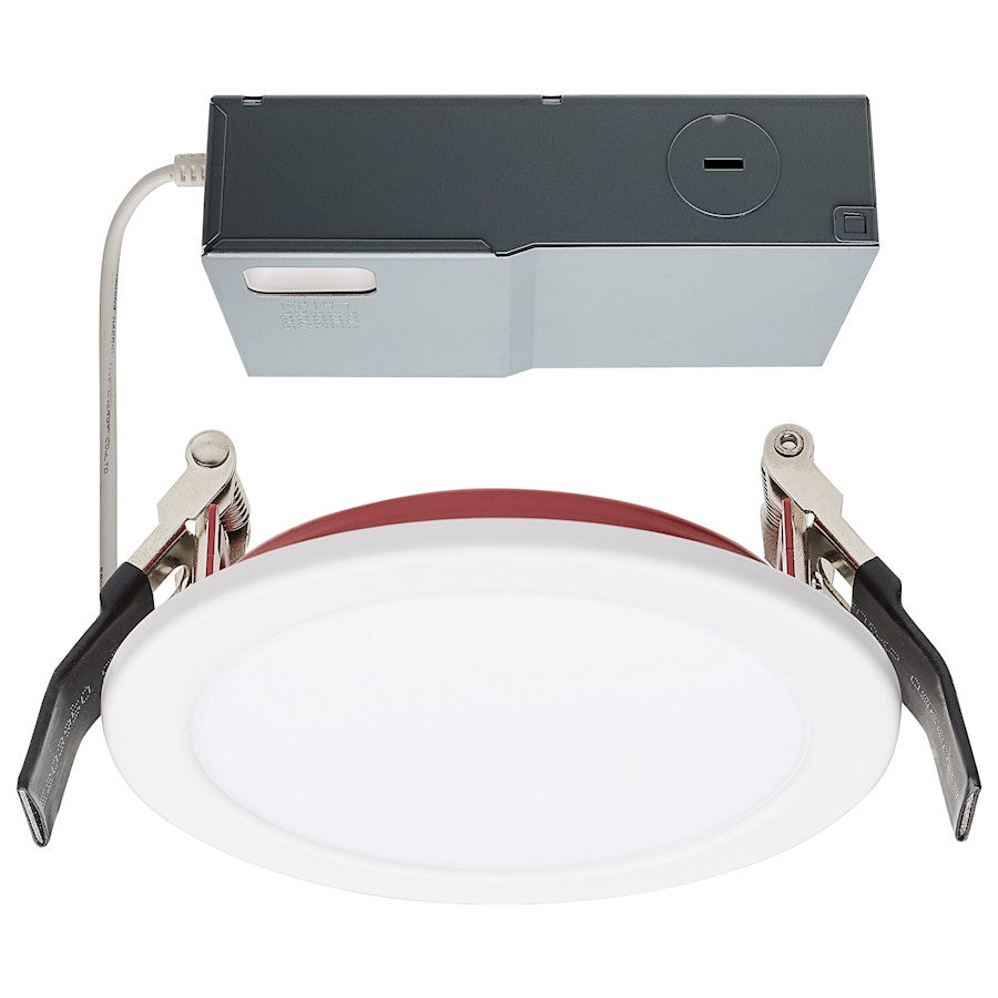 Nuvo Satco 4in LED Fire Rated Direct Wire Downlight | White/Red Specialty | Residential & Commercial Recessed Lighting | 800 Lumens 10W | Model S11868