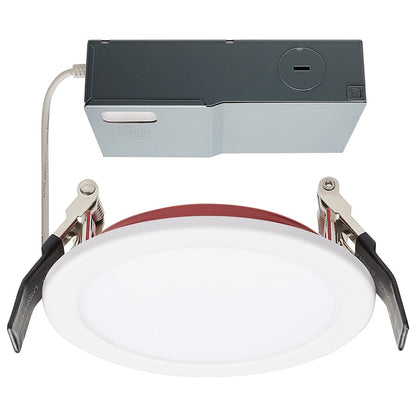 Nuvo Satco 4in LED Fire Rated Direct Wire Downlight | White/Red Specialty | Residential & Commercial Recessed Lighting | 800 Lumens 10W | Model S11868