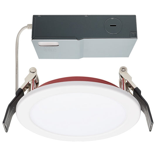 Nuvo Satco 4in LED Fire Rated Direct Wire Downlight | White/Red Specialty | Residential & Commercial Recessed Lighting | 800 Lumens 10W | Model S11868