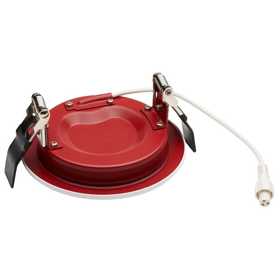 Nuvo Satco 4in LED Fire Rated Direct Wire Downlight | White/Red Specialty | Residential & Commercial Recessed Lighting | 800 Lumens 10W | Model S11868