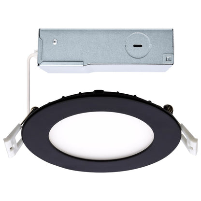 Nuvo Lighting Plus Series 4in LED Downlight | CCT Selectable Black Trim | Kitchen & Bathroom Recessed Light | 850 Lumens, 10W | Model S11874R1