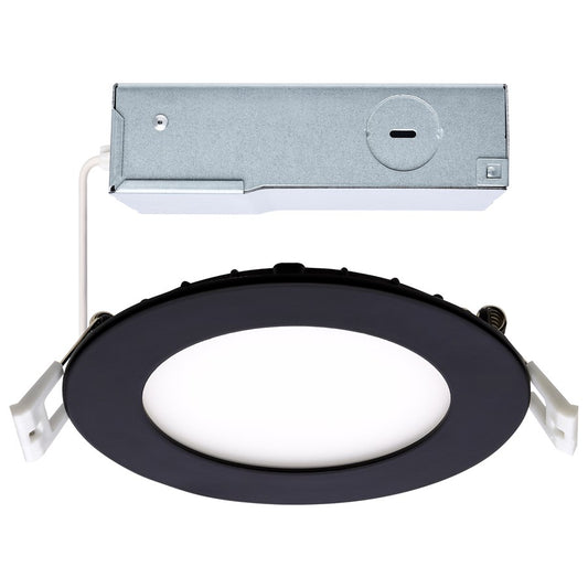 Nuvo Lighting Plus Series 4in LED Downlight | CCT Selectable Black Trim | Kitchen & Bathroom Recessed Light | 850 Lumens, 10W | Model S11874R1