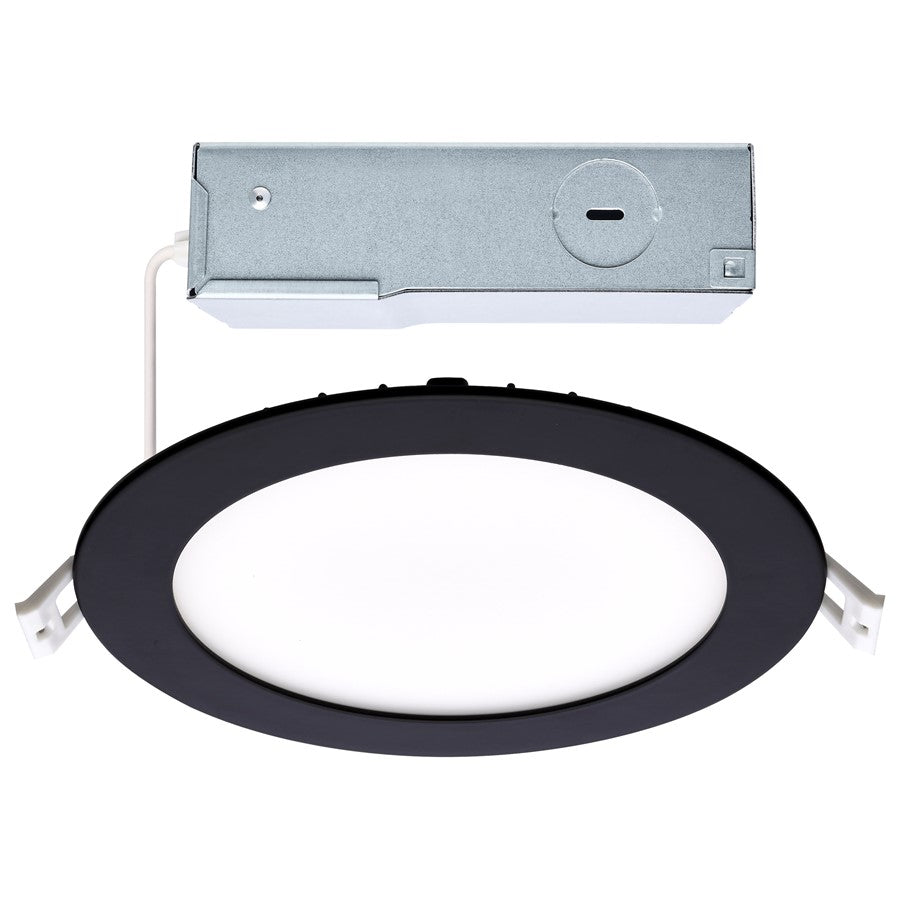 Nuvo Satco Plus Series 6in LED Downlight | CCT Selectable Black Utility Trim | Kitchen & Bathroom Recessed Light | 1050 Lumens, 12W | Model S11875R1