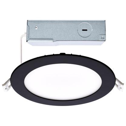 Nuvo Satco Plus Series 6in LED Downlight | CCT Selectable Black Utility Trim | Kitchen & Bathroom Recessed Light | 1050 Lumens, 12W | Model S11875R1