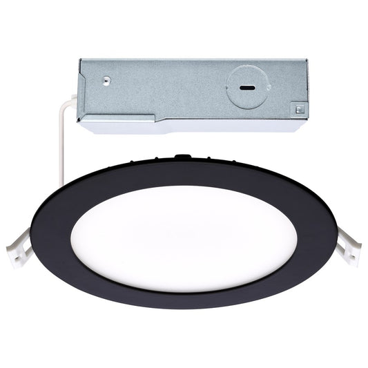 Nuvo Satco Plus Series 6in LED Downlight | CCT Selectable Black Utility Trim | Kitchen & Bathroom Recessed Light | 1050 Lumens, 12W | Model S11875R1