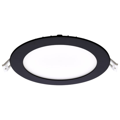 Nuvo Satco Plus Series 6in LED Downlight | CCT Selectable Black Utility Trim | Kitchen & Bathroom Recessed Light | 1050 Lumens, 12W | Model S11875R1