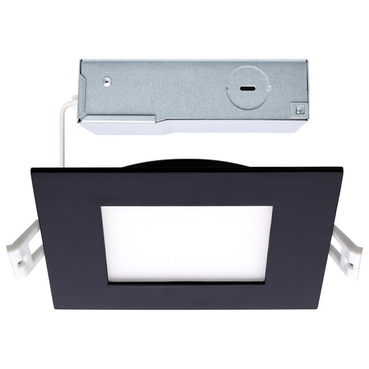 Nuvo Lighting Plus Series 4in Square LED Downlight | CCT Selectable Black Utility | Kitchen & Bathroom Recessed Light | 850 Lumens 10W | Model S11876R1