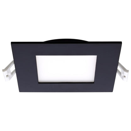 Nuvo Lighting Plus Series 4in Square LED Downlight | CCT Selectable Black Utility | Kitchen & Bathroom Recessed Light | 850 Lumens 10W | Model S11876R1