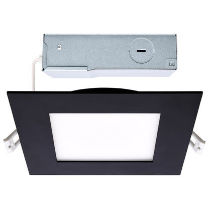 Nuvo Lighting Plus Series 6in Square LED Downlight | Selectable CCT Black Finish | Kitchen & Bathroom Recessed Light | 1050 Lumens, 12W | Model S11877R1