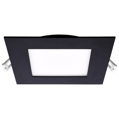 Nuvo Lighting Plus Series 6in Square LED Downlight | Selectable CCT Black Finish | Kitchen & Bathroom Recessed Light | 1050 Lumens, 12W | Model S11877R1