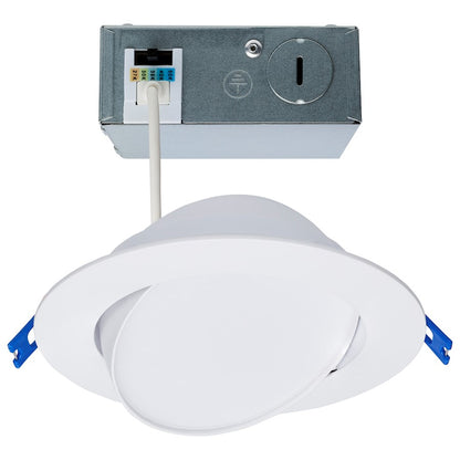 Nuvo Satco S11879 6in 14W Directional Downlight | White Utility Finish with Selectable CCT | Kitchen & Bathroom Recessed Light | 1100 | Model S11879
