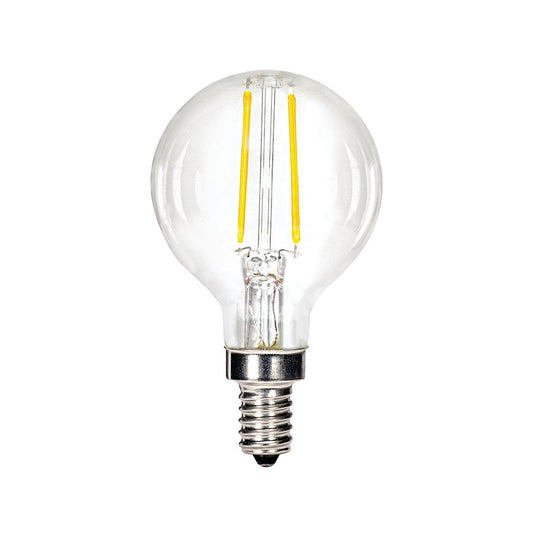 Nuvo Lighting Satco 5.5W G16 1/2 LED Candelabra Bulb | Clear Glass Dimmable | Chandelier & Sconce Accent Light | 500 Lumens 3000K 80 CRI | Model S12100