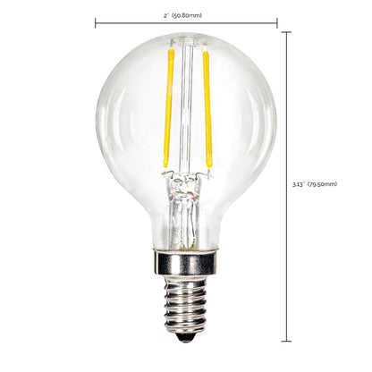 Nuvo Lighting Satco 5.5W G16 1/2 LED Candelabra Bulb | Clear Glass Dimmable | Chandelier & Sconce Accent Light | 500 Lumens 3000K 80 CRI | Model S12100