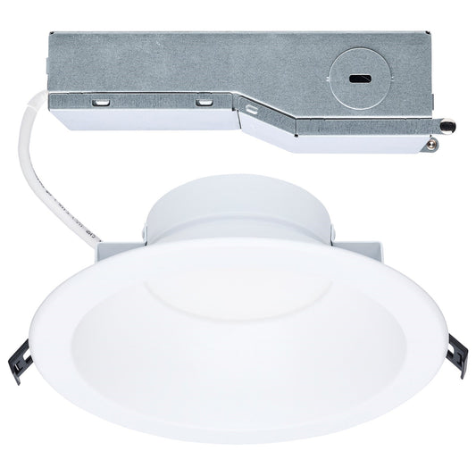 Nuvo Performer 8in Round LED Downlight | Utility Matte White | Commercial & Residential Recessed | 30W/22W/16W Selectable | Model S13512