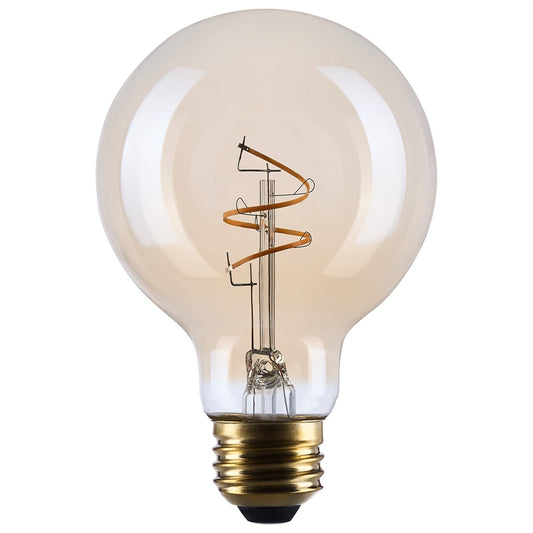 Nuvo Lighting S14210 G25 LED Bulb | Amber Glass Spiral Filament | Restaurants & Hospitality | 300 Lumens, 2000K, Dimmable | Model S14210