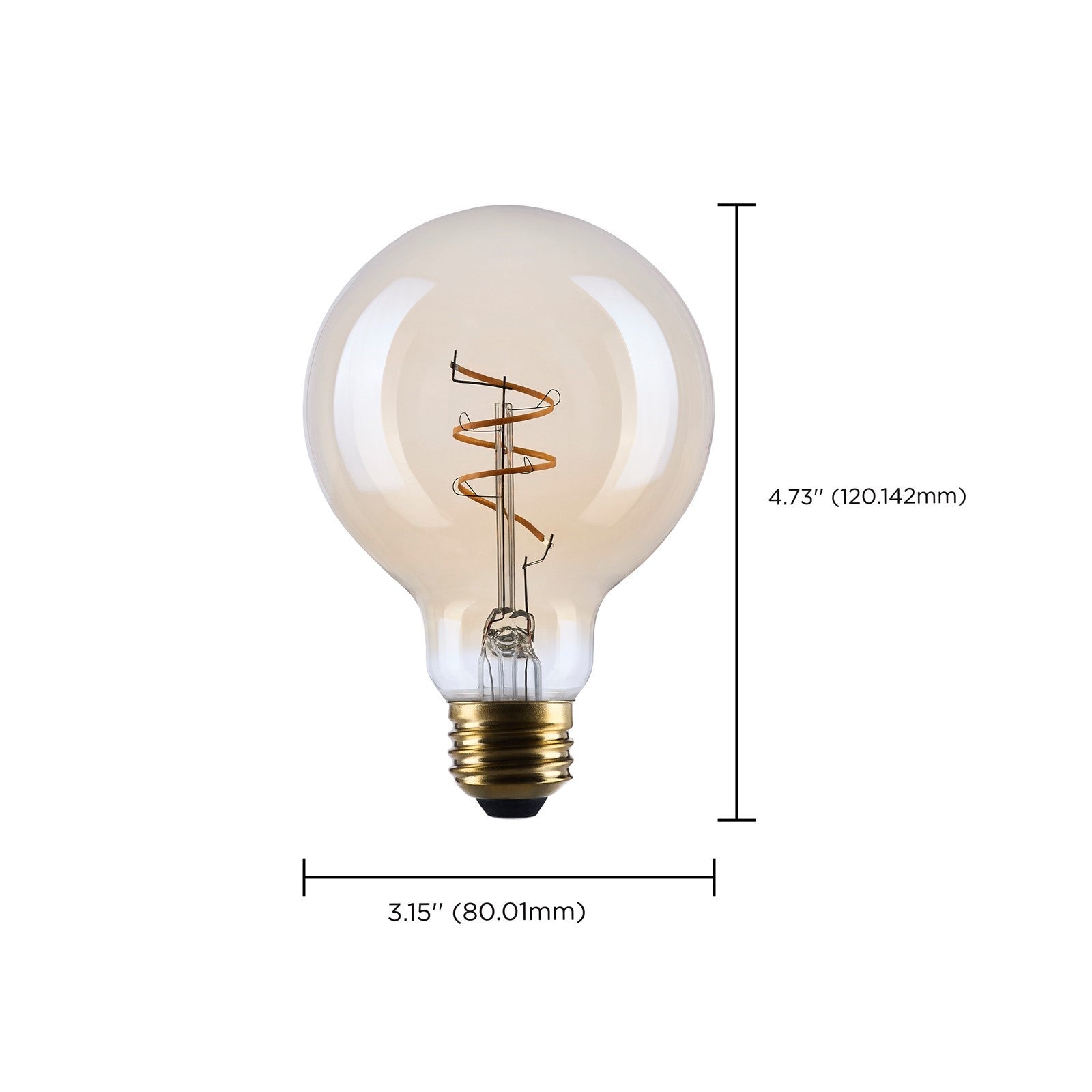 Nuvo Lighting S14210 G25 LED Bulb | Amber Glass Spiral Filament | Restaurants & Hospitality | 300 Lumens, 2000K, Dimmable | Model S14210