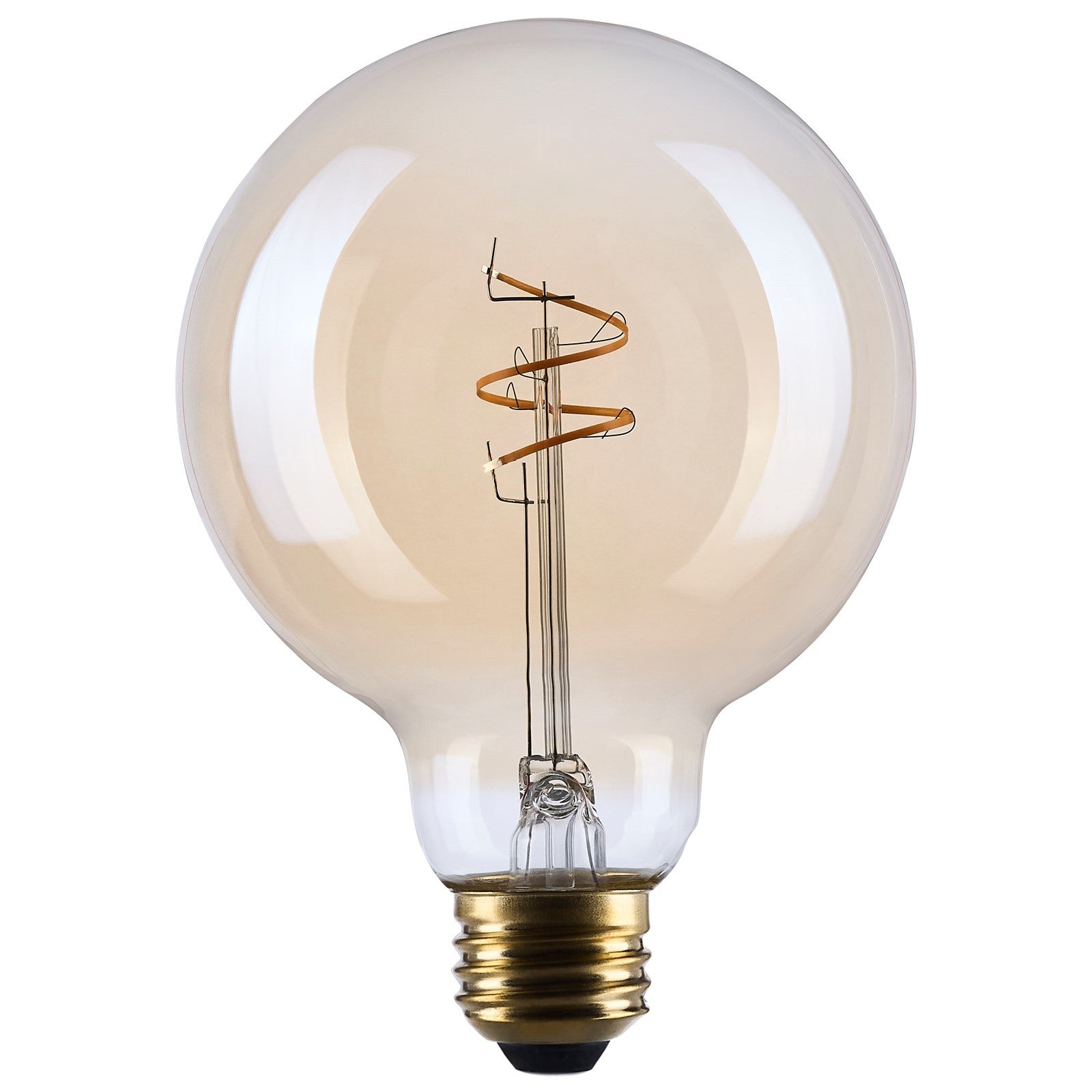 Nuvo Lighting S14212 G30 LED Bulb | Amber Glass Spiral Filament | Restaurants & Hospitality | 300 Lumens, 2000K, Dimmable | Model S14212