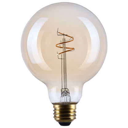 Nuvo Lighting S14212 G30 LED Bulb | Amber Glass Spiral Filament | Restaurants & Hospitality | 300 Lumens, 2000K, Dimmable | Model S14212