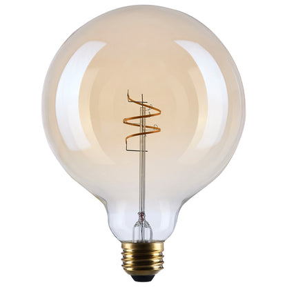 Nuvo Lighting S14215 G40 LED Bulb 5.5W | Vintage Amber Glass Spiral Filament | Restaurants & Hospitality | 500 Lumens, 2000K, Dimmable | Model S14215