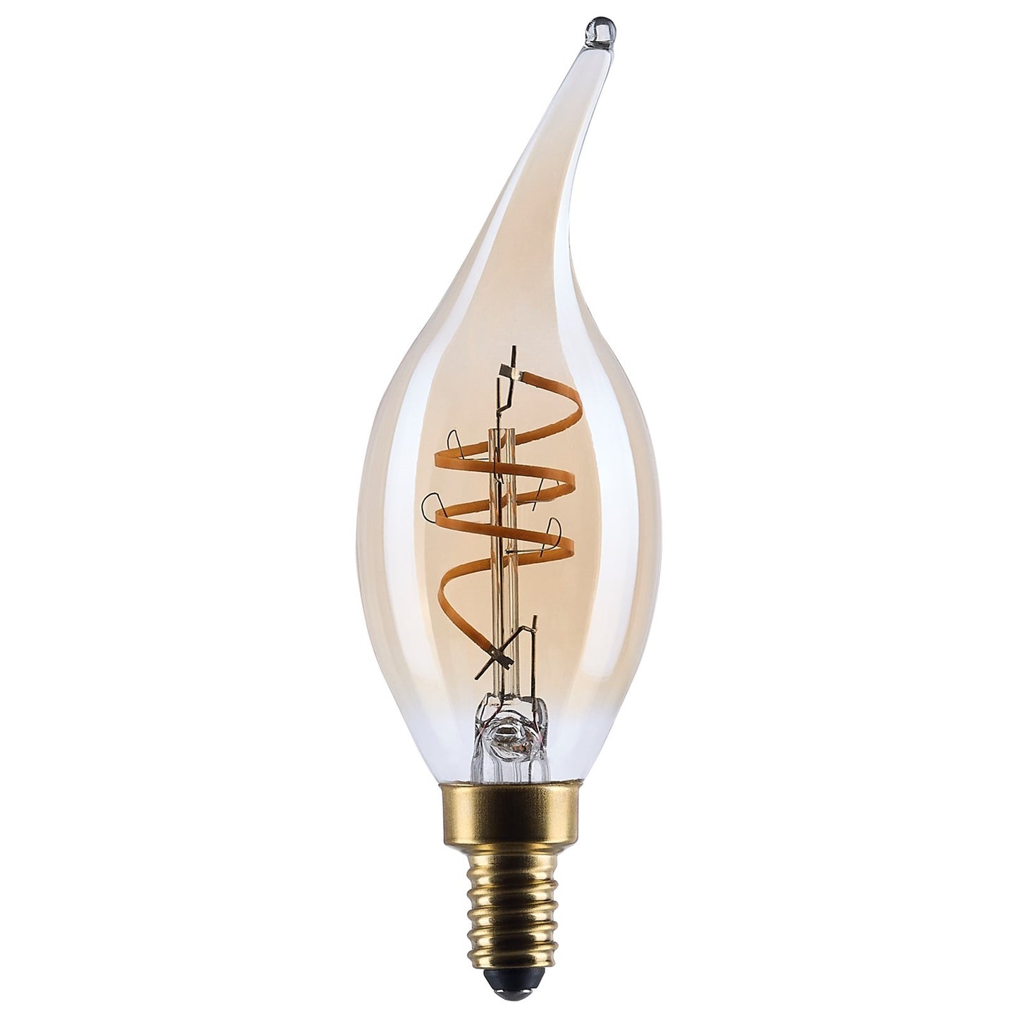 Nuvo Lighting S14221 5.5W CA11 LED Bulb | Amber Glass Spiral Filament | Chandeliers & Sconces | 500 Lumens, 2000K, Dimmable | Model S14221