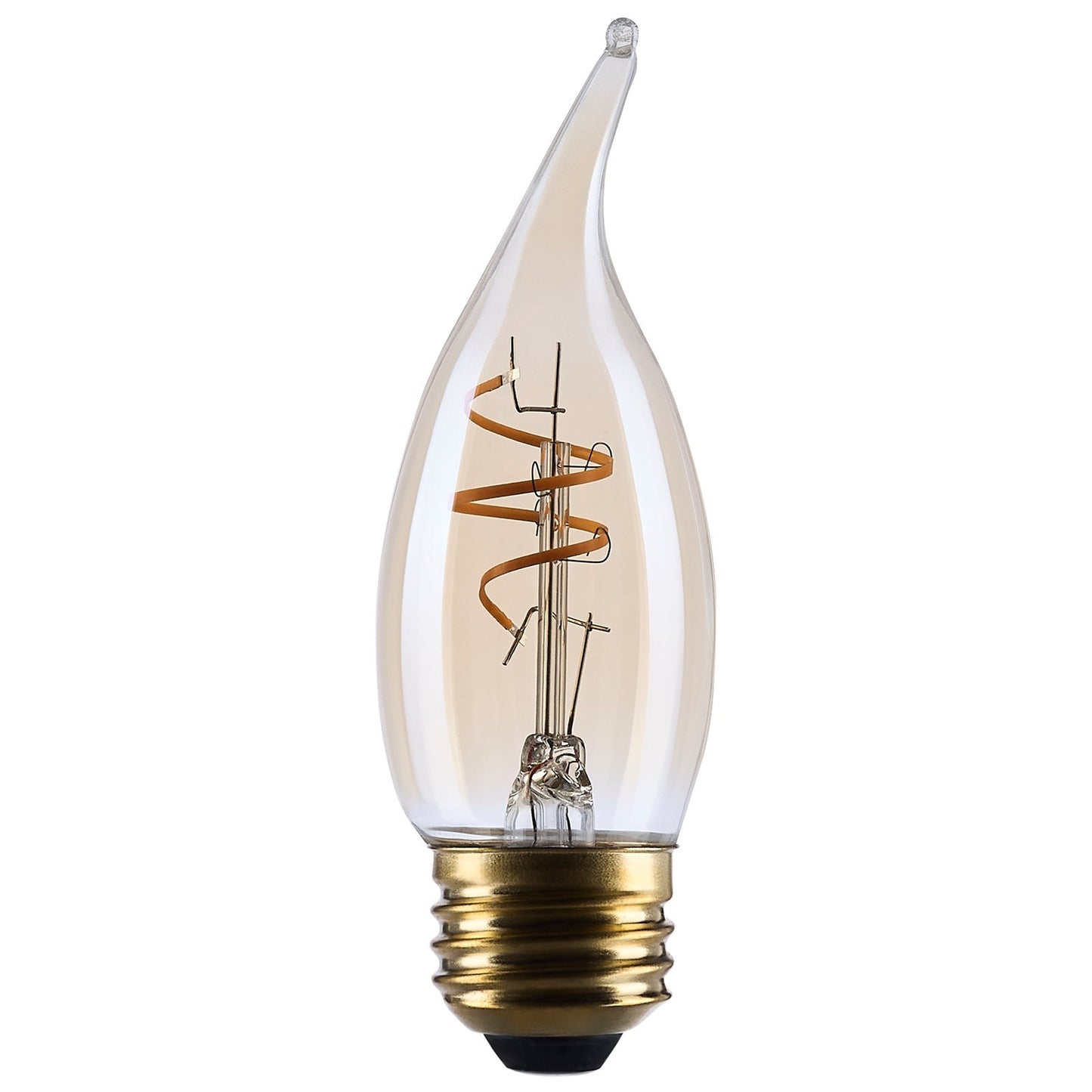 Nuvo Lighting S14224 3.5W CA11 LED Bulb | Amber Glass Spiral Filament | 2000K Warm White, 300 Lumens, Dimmable, E26 Medium Base | Model S14224