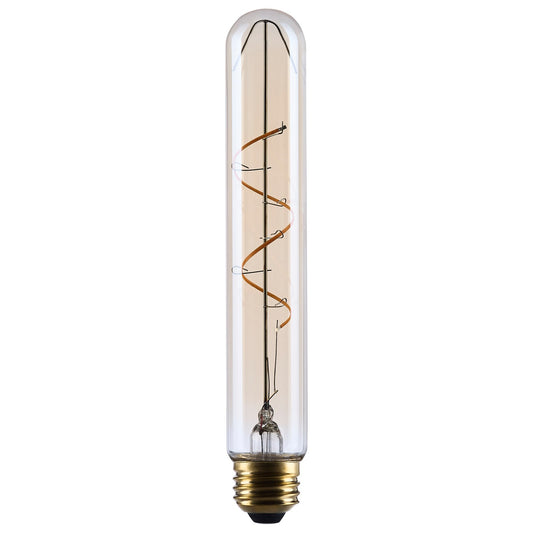 Nuvo Lighting S14229 3.5W T9 LED Bulb | Amber Glass Spiral Filament | 2000K Warm White, Dimmable, Wet Rated | 300 Lumens, E26 Base | Model S14229