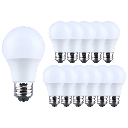 Nuvo Lighting 8.5W LED A19 5000K Plastic 120V 12-Pack, Frost