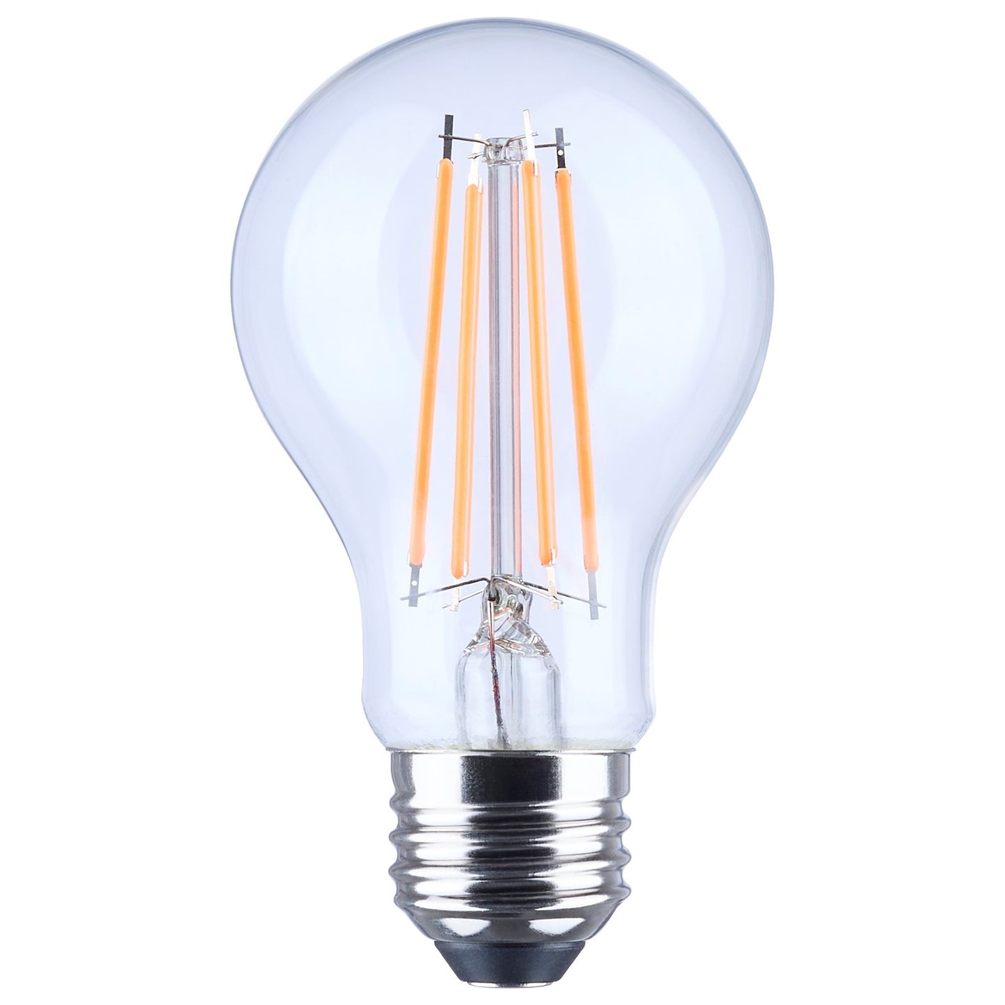 Nuvo 8W LED A19 Straight Filament Orange Light Glass 120V 1-Pack, Clr