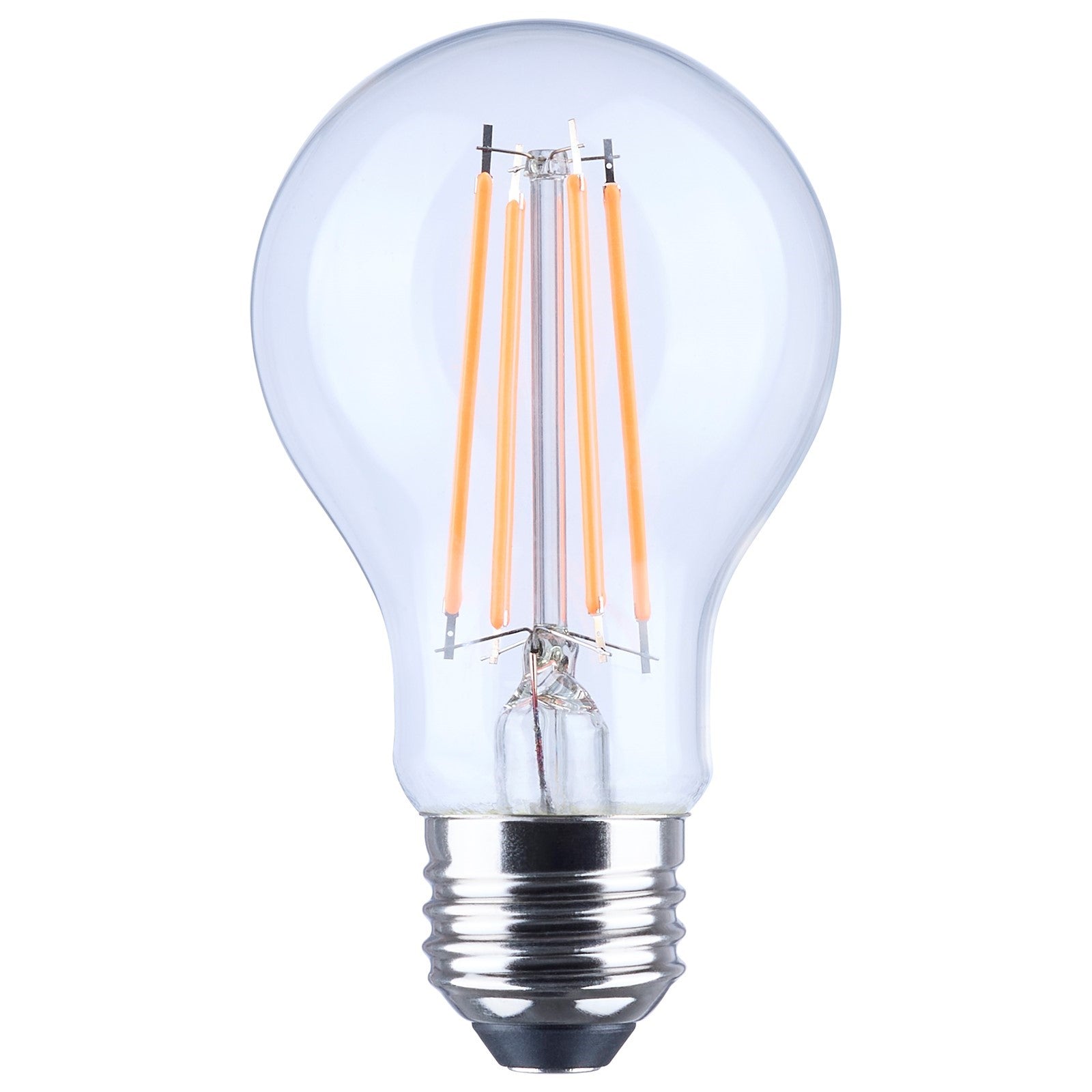 Nuvo 8W LED A19 Straight Filament Orange Light Glass 120V 1-Pack, Clr