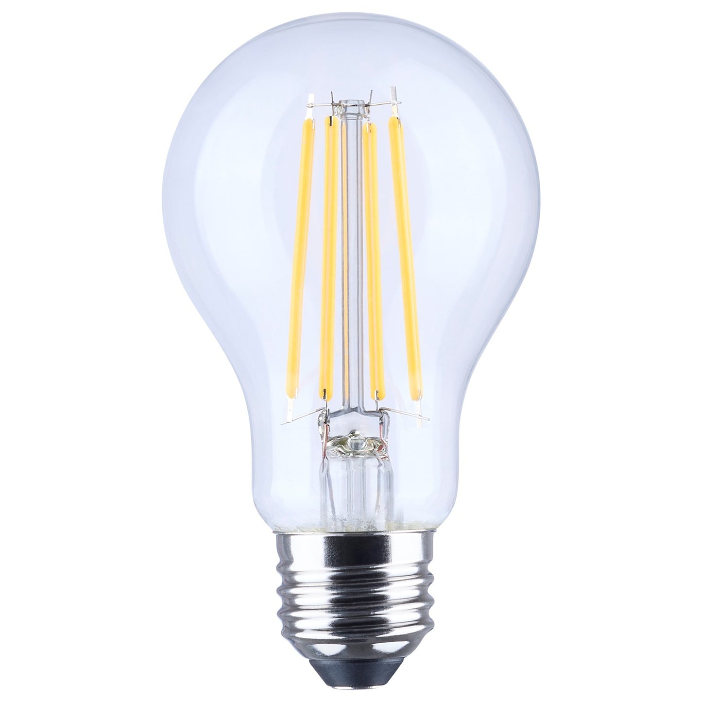 Nuvo 8W LED A19 Straight Filament Yellow Light Glass 120V 1-Pack, Clr