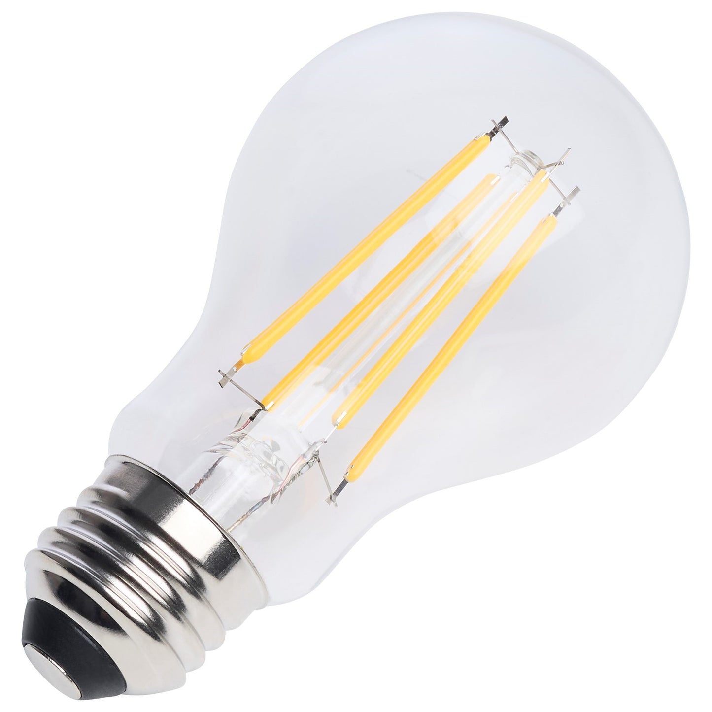 Nuvo 8W LED A19 Straight Filament Yellow Light Glass 120V 1-Pack, Clr