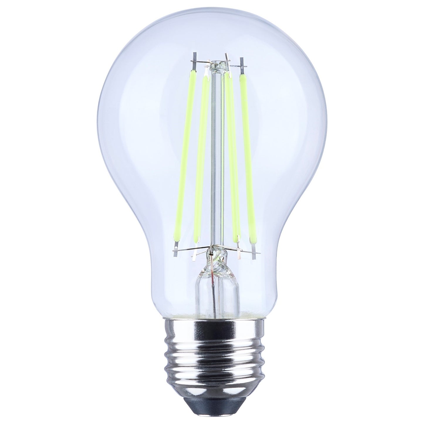Nuvo 8W LED A19 Straight Filament Green Light Glass 120V 1-Pack, Clear