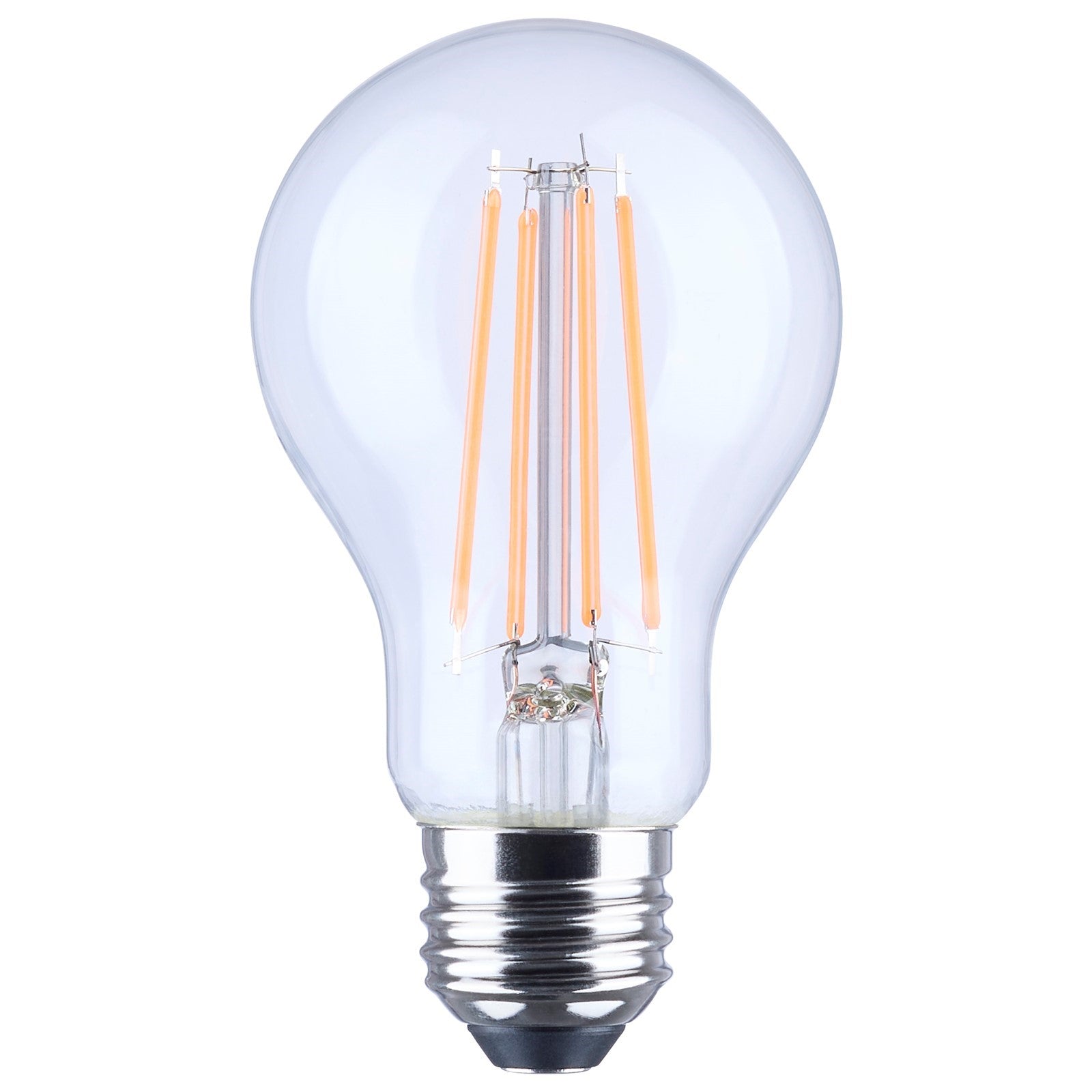 Nuvo 8W LED A19 Straight Filament Pink Light Glass 120V 1-Pack, Clear