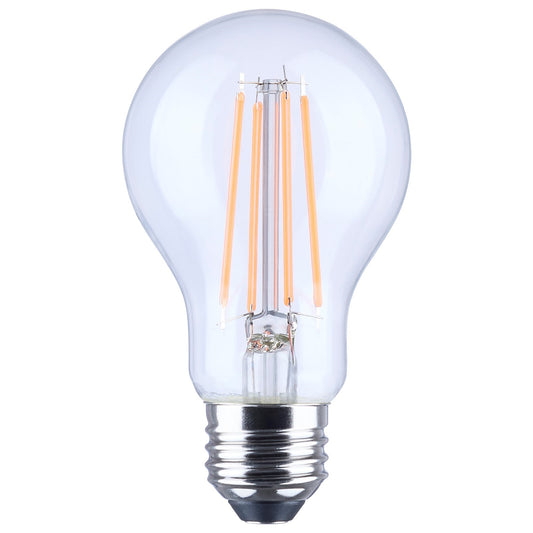 Nuvo 8W LED A19 Straight Filament Pink Light Glass 120V 1-Pack, Clear