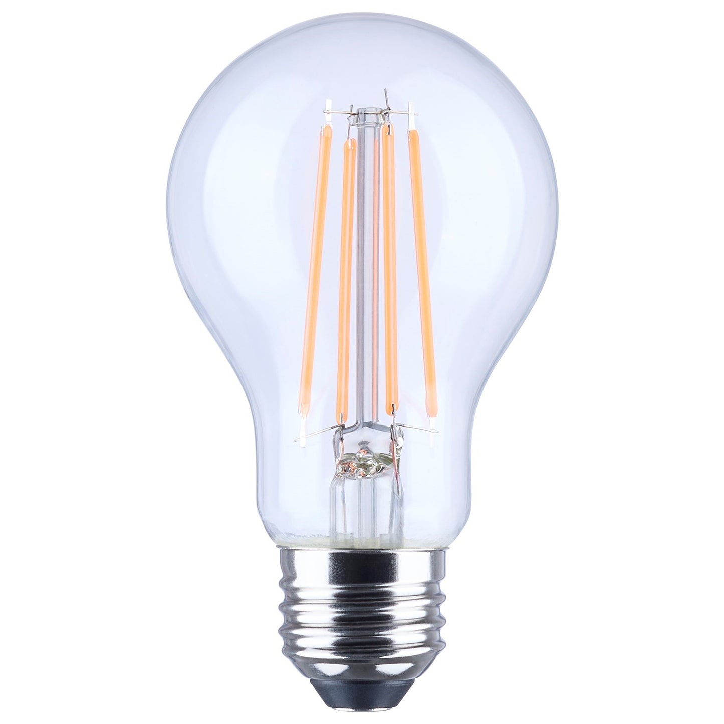 Nuvo 8W LED A19 Straight Filament Pink Light Glass 120V 1-Pack, Clear