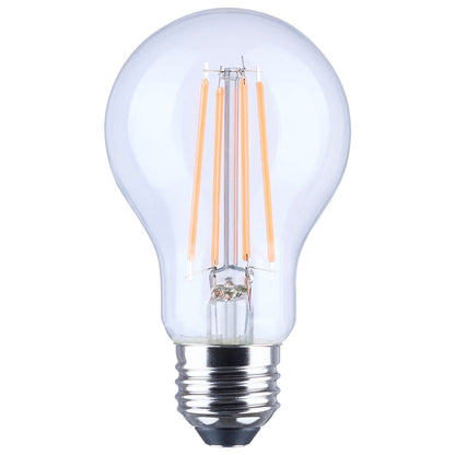 Nuvo 8W LED A19 Straight Filament Pink Light Glass 120V 1-Pack, Clear