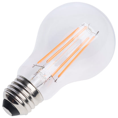 Nuvo 8W LED A19 Straight Filament Pink Light Glass 120V 1-Pack, Clear