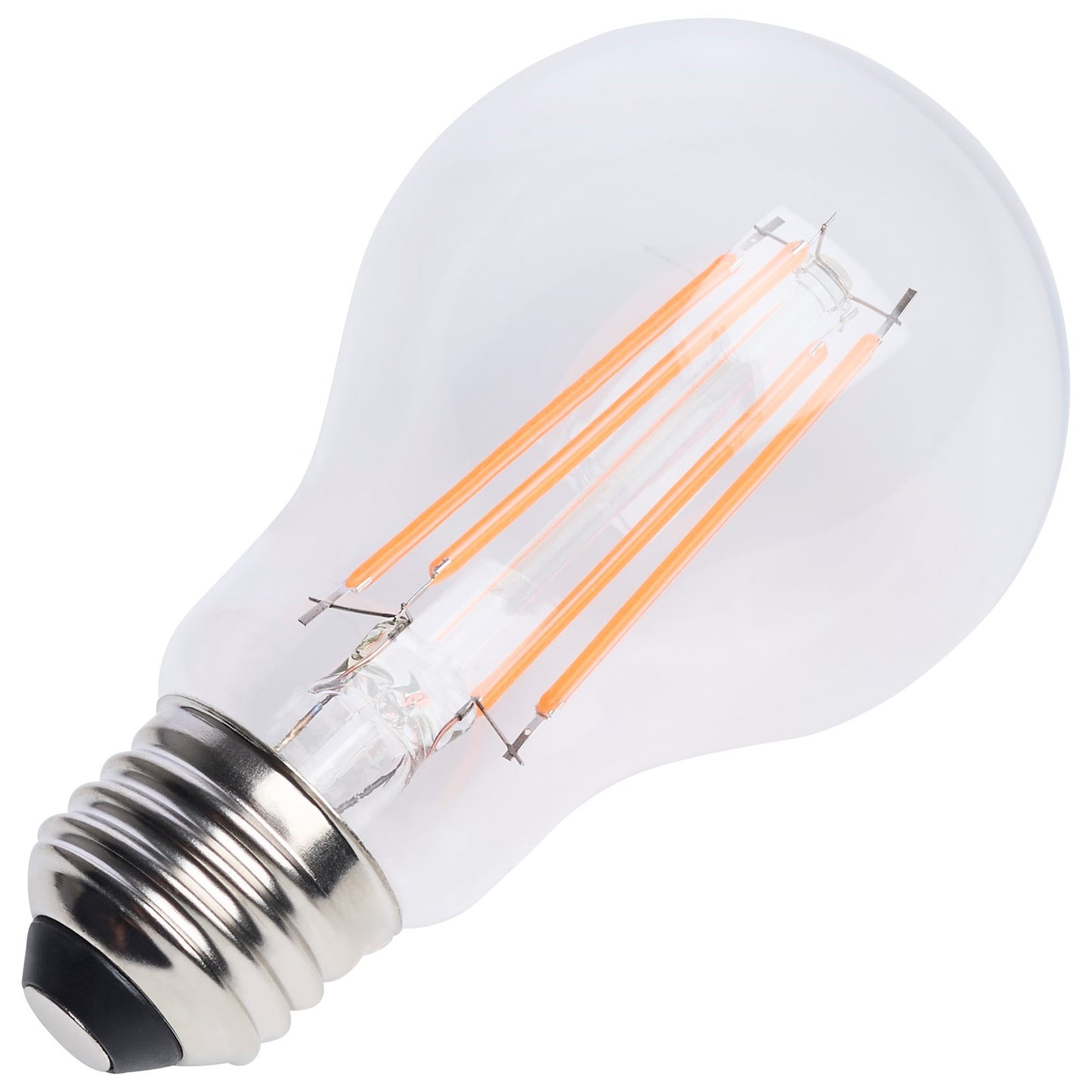 Nuvo 8W LED A19 Straight Filament Pink Light Glass 120V 1-Pack, Clear