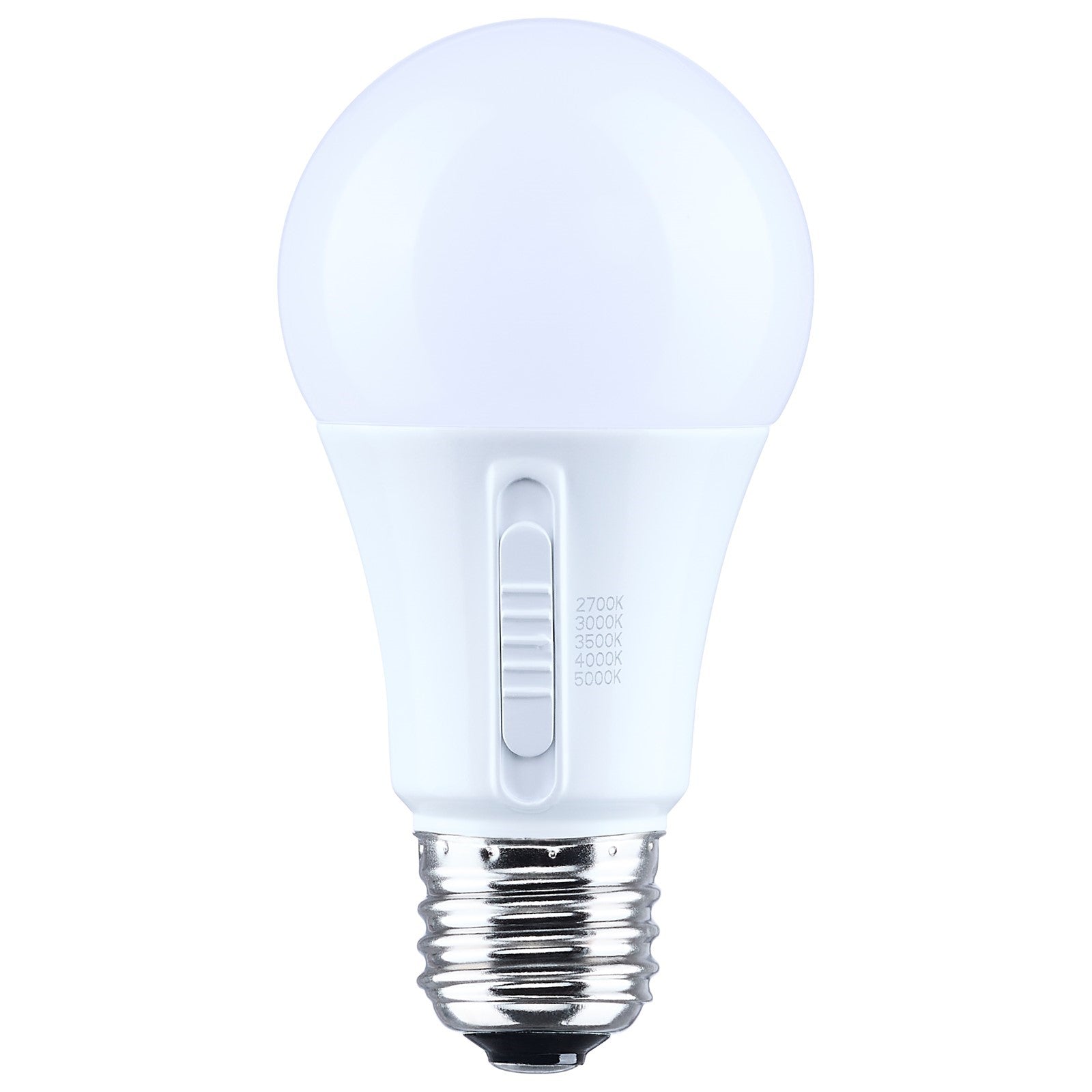 Nuvo Lighting S14407 9W LED A19 Bulb | CCT Selectable 2700K-5000K, White Plastic | Low Voltage 12-24V AC/DC | 800 Lumens, E26 Base | Model S14407