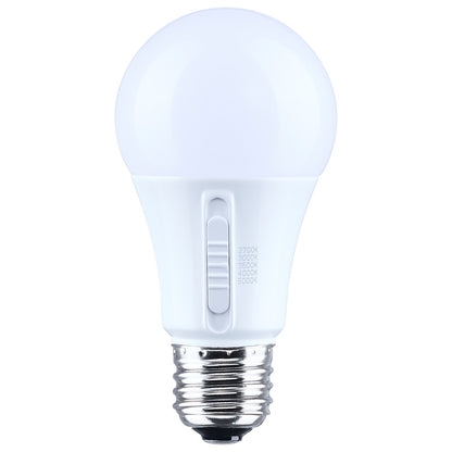 Nuvo Lighting S14407 9W LED A19 Bulb | CCT Selectable 2700K-5000K, White Plastic | Low Voltage 12-24V AC/DC | 800 Lumens, E26 Base | Model S14407