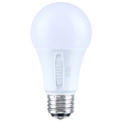 Nuvo Lighting S14410 15W LED A19 Bulb | CCT Selectable 2700K-5000K, White Plastic | Low Voltage 12-24V AC/DC | 1600 Lumens, E26 Base | Model S14410