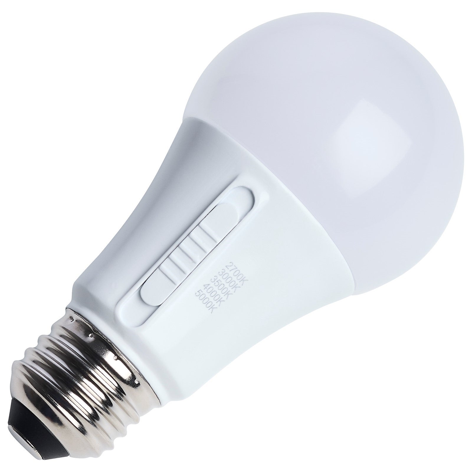 Nuvo Lighting S14410 15W LED A19 Bulb | CCT Selectable 2700K-5000K, White Plastic | Low Voltage 12-24V AC/DC | 1600 Lumens, E26 Base | Model S14410