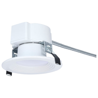 Nuvo Satco Plus Series 4in LED Recessed Downlight | Field-Selectable CCT & Wattage White Aluminum | Commercial & Residential Ceilings | Model S21600
