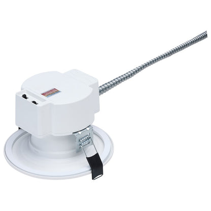 Nuvo Satco Plus Series 4in LED Recessed Downlight | Field-Selectable CCT & Wattage White Aluminum | Commercial & Residential Ceilings | Model S21600