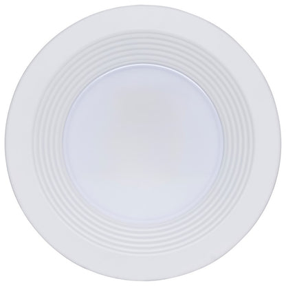 Nuvo Satco Plus Series 6in LED Recessed Downlight | White Utility Finish | Damp-Rated Kitchen & Bathroom | 2200 Lumens, 2700K-5000K | Model S21601